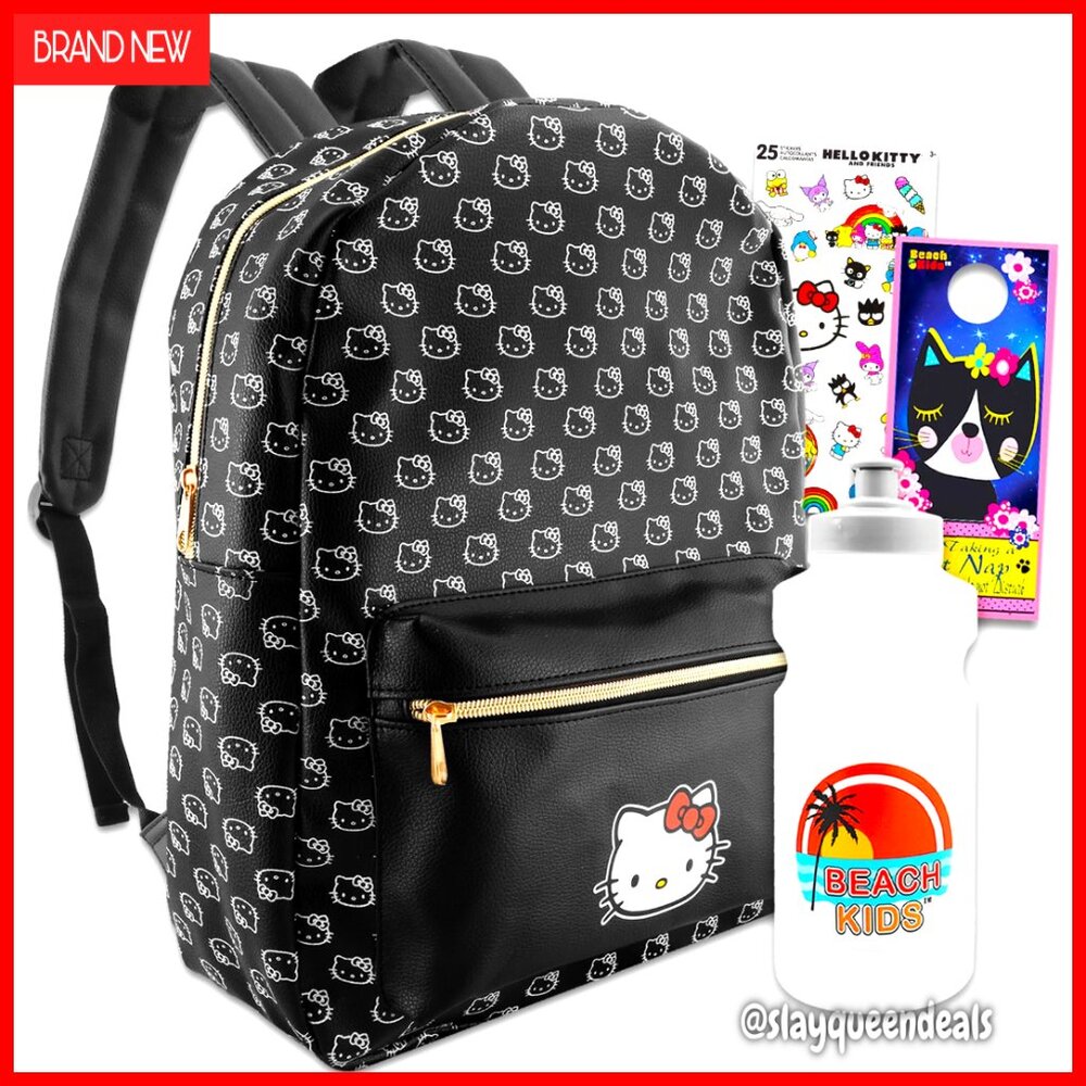 16" Faux Leather Backpack with Front Pocket, Adjustable Straps, Water Resistant